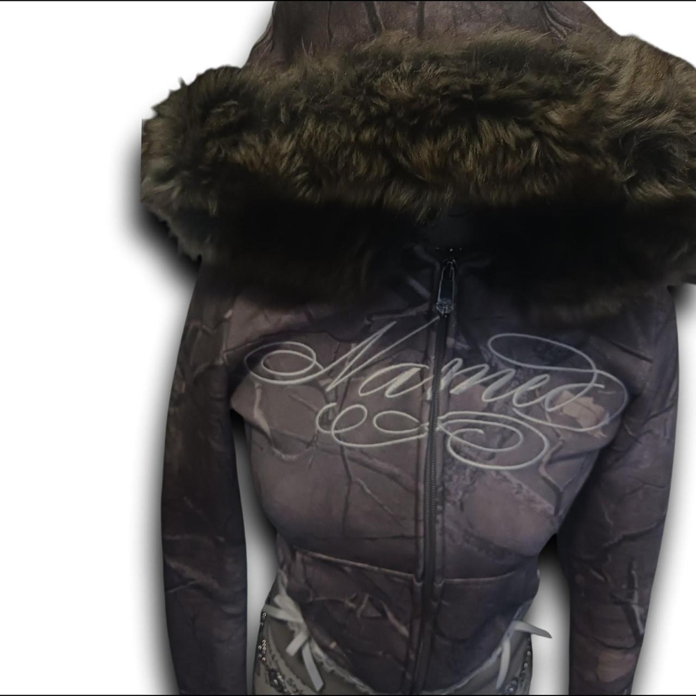 Named Collective Camo Fur Trim Hoodie